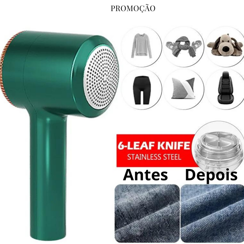 Removedor de fiapos elétrico recarregável